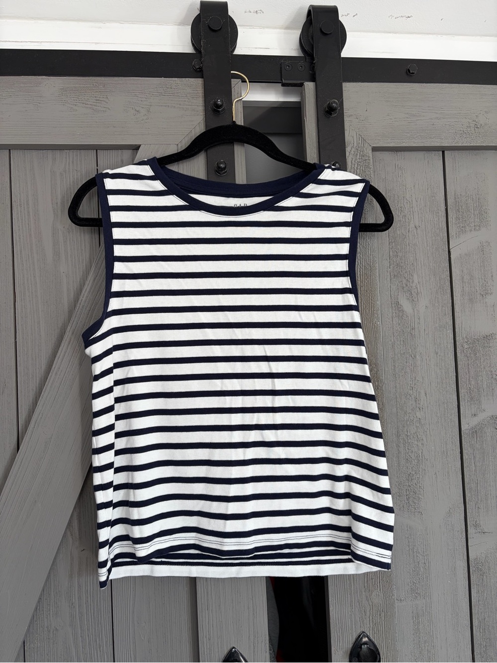 GAP Navy and White Striped Sleeveless Tank